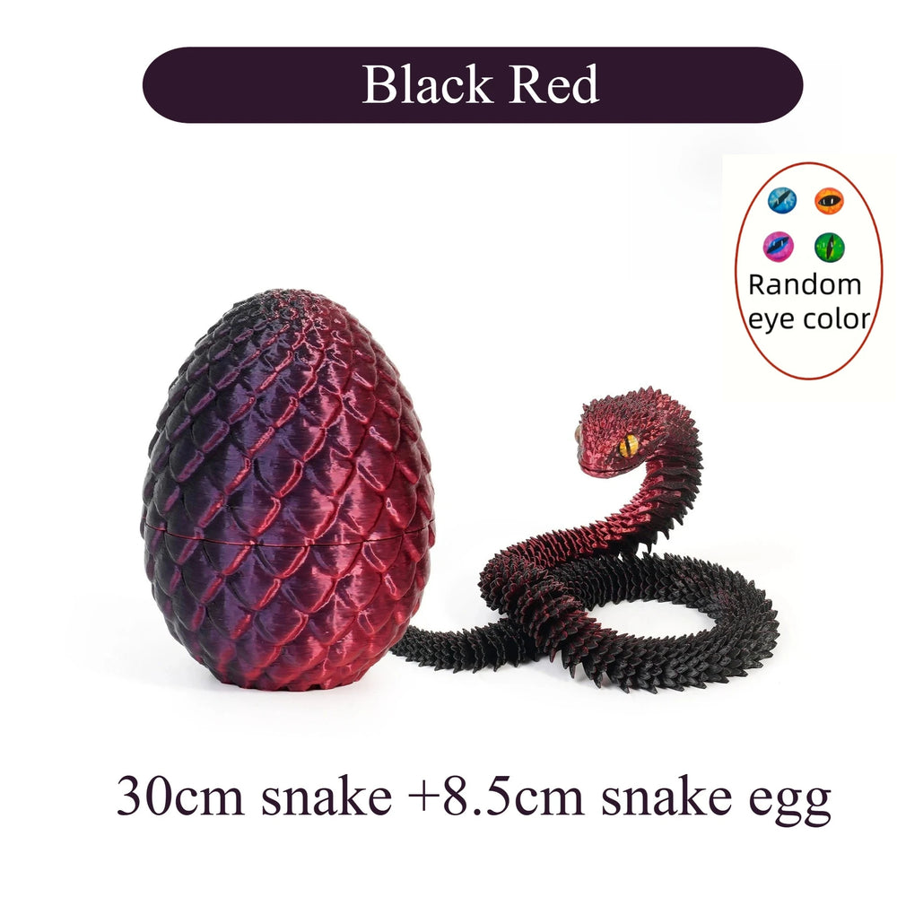 3D Printed Snake with Egg Joint Mobility Simulate Snake Ornament Desktop Home Animal alternate view