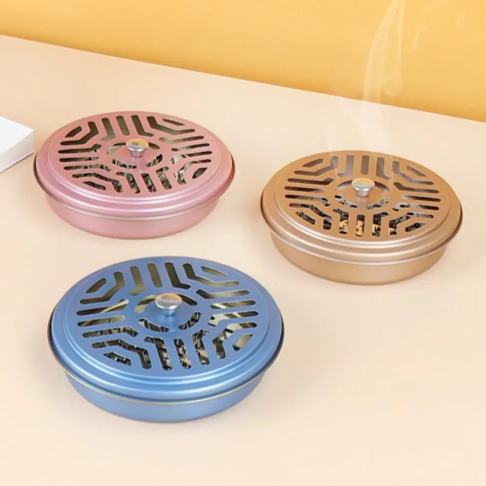Fireproof Mosquito Coil Box with Serrated Lid | Outdoor Iron Coil Holder for Camping alternate view