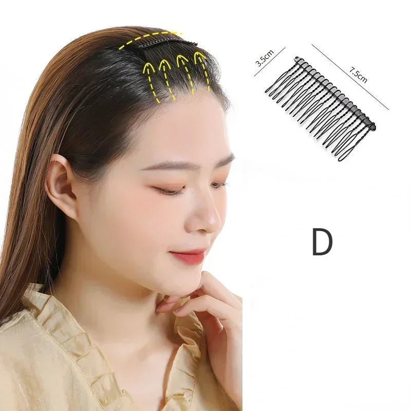 Invisible Broken Hair Hairpin Women Tiara Style Tools Roll Curve Needle Bangs Fixed Insert Comb Professional Styling Accessories