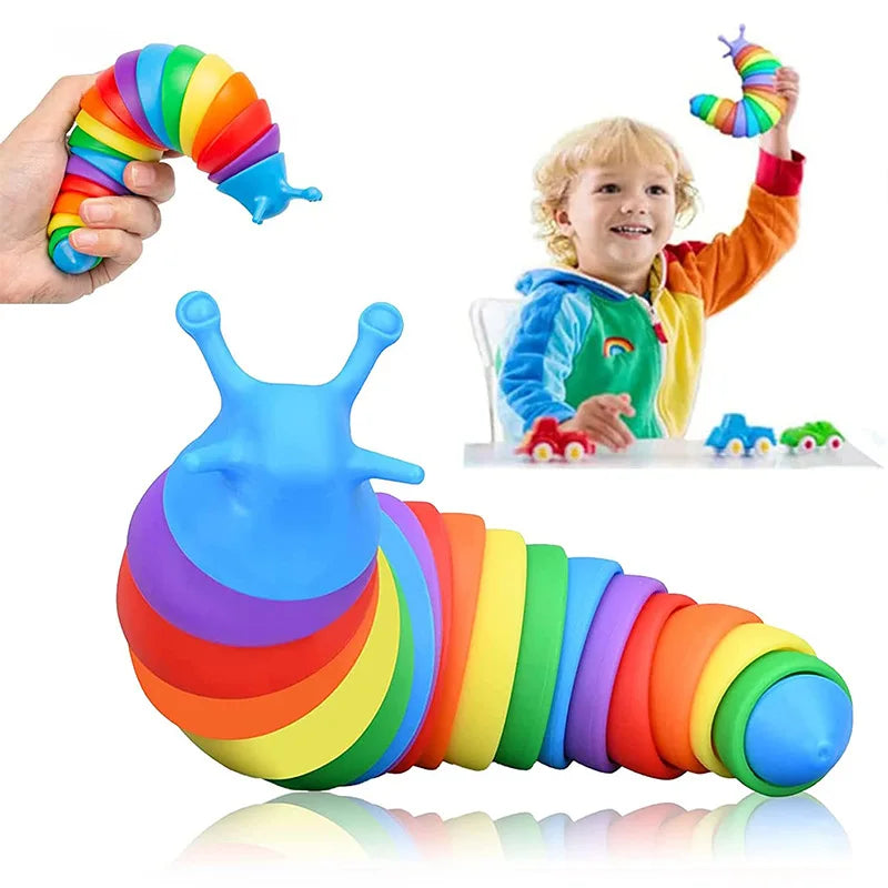 3D Slug Fidget Toy Colorful Slug Snail Toy Articulated Flexible All Ages Relief Ant additional angle