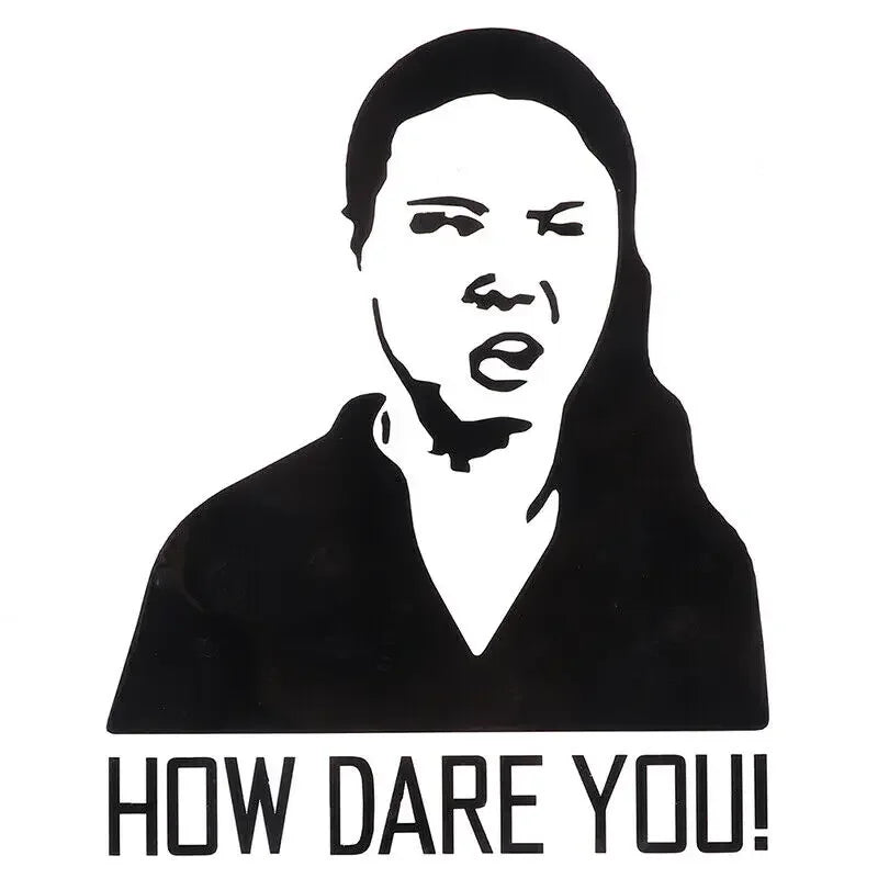 How Dare You Car Sticker | Waterproof Vinyl Decal for Laptop, Car & Wall additional angle