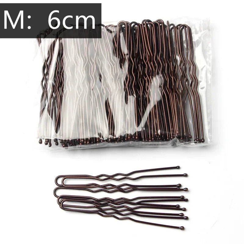 50Pcs/Bag Women U Shaped Metal Hair Pins Alloy Girls Waved Clips Bridal Hair Pins Headwear Hair Accessories 5/6/7cm