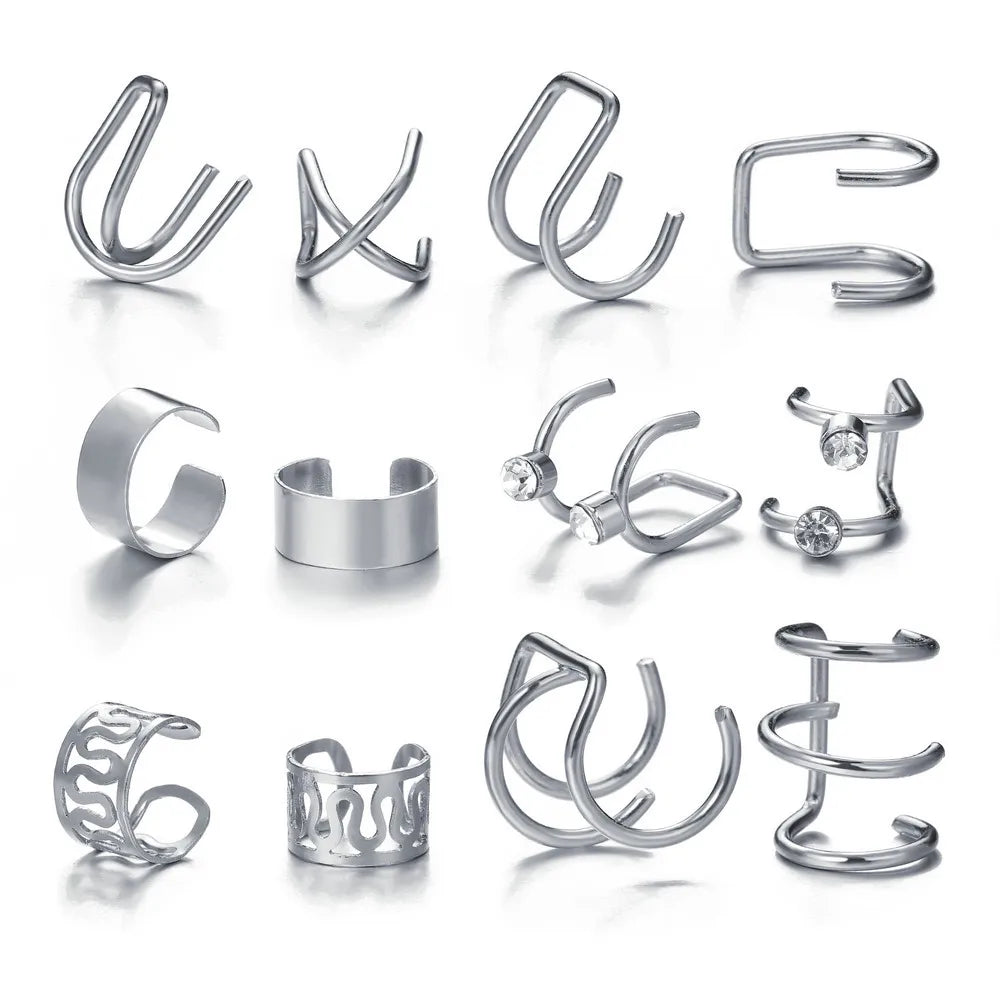 Korean Design Stainless Steel Clip Earrings No Piercing Gold Color Ear Bone Clips S additional angle