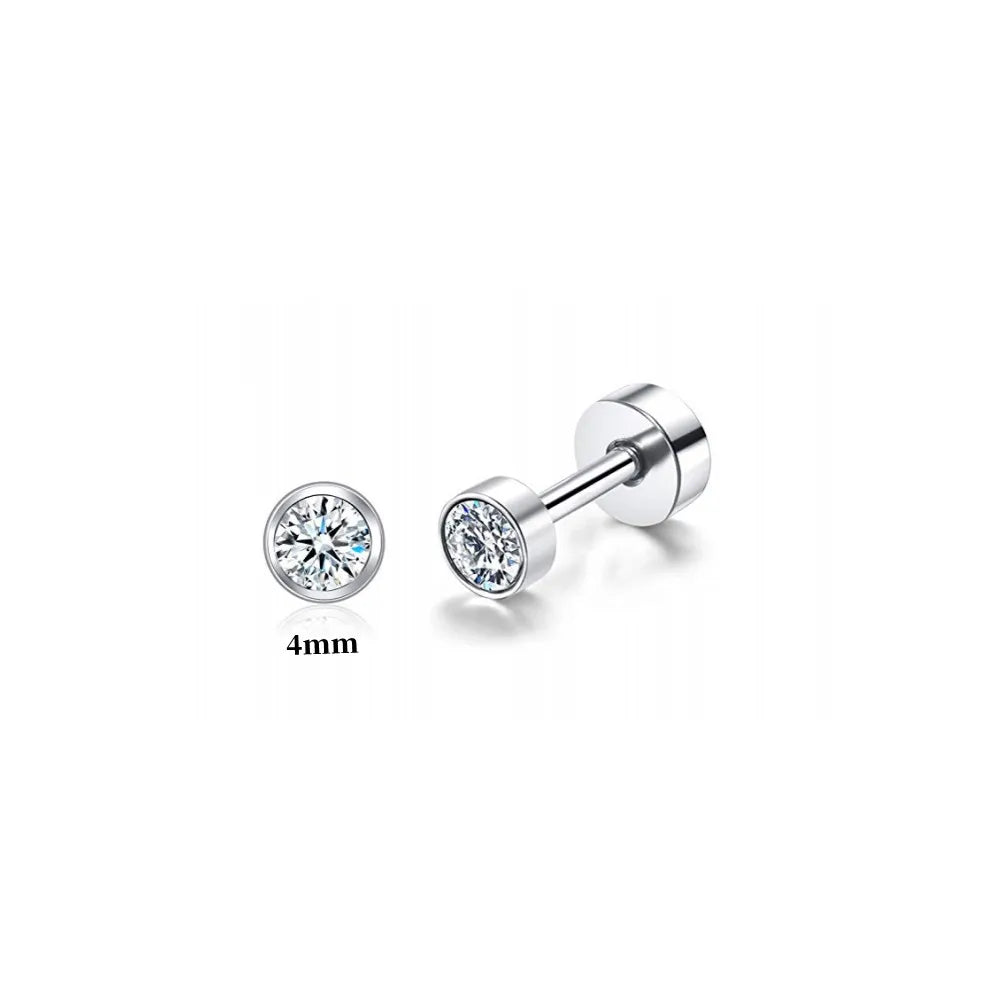 18 Pairs 14K Gold Plated Surgical Steel Screw Flat Back Stud Earrings Tiny Cartilage Ear detail view
