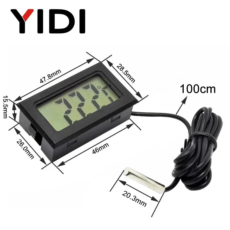 Mini LCD Digital Thermometer Hygrometer | Dual Probe Temperature Humidity Monitor detail view
