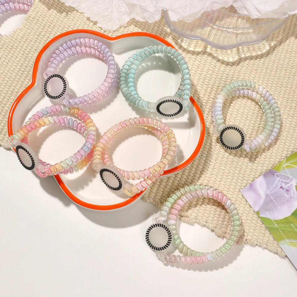 Elastic Fashion Telephone Line Hair Band Rope Headband Women Girls Sport Versatile additional angle