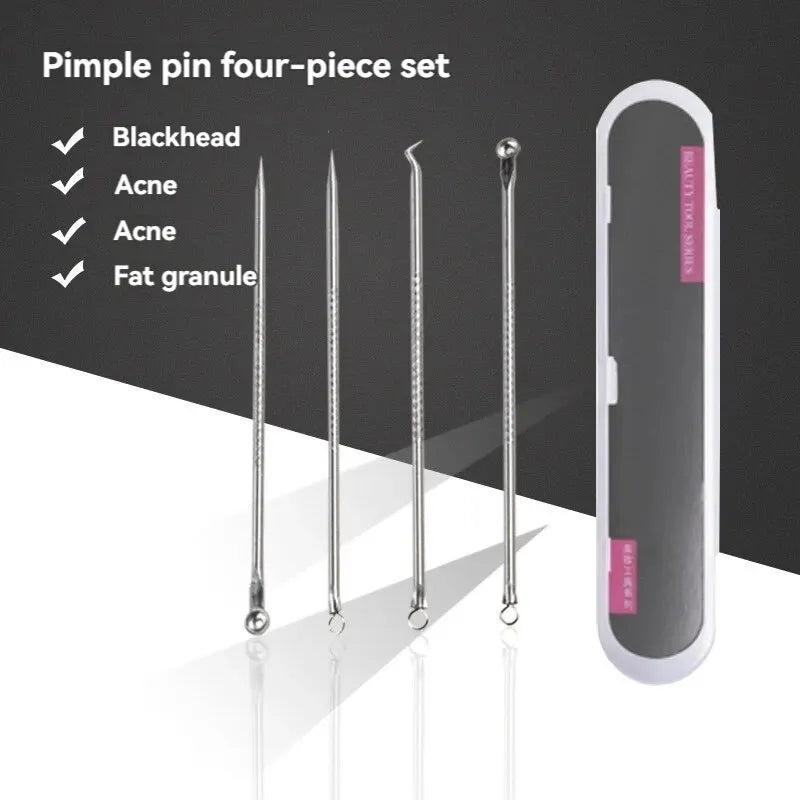 Stainless Steel Beauty Needle Acne Remover Set 4 Pcs