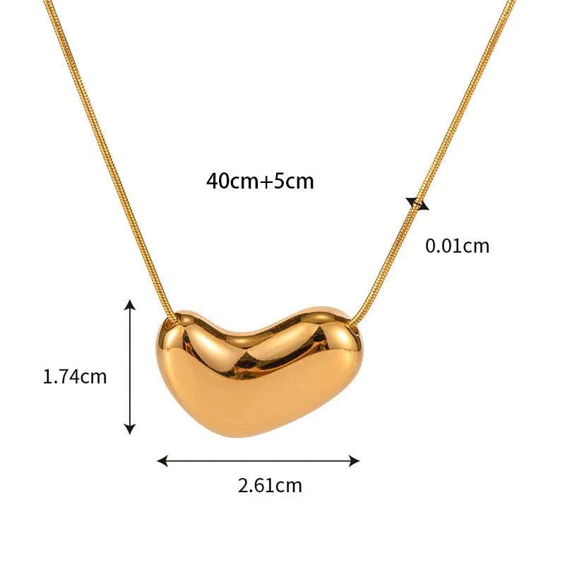 316L Stainless Steel Heart Necklace with Delicate Chain | Hypoallergenic Jewelry Gift fo detail view