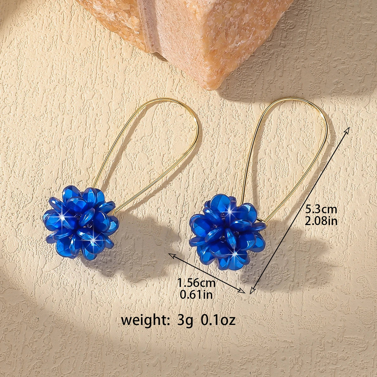 2PC Women's Fashion Trend DIY Pearl Petal Ball Earrings Outdoor Travel Carnival Banqu lifestyle view