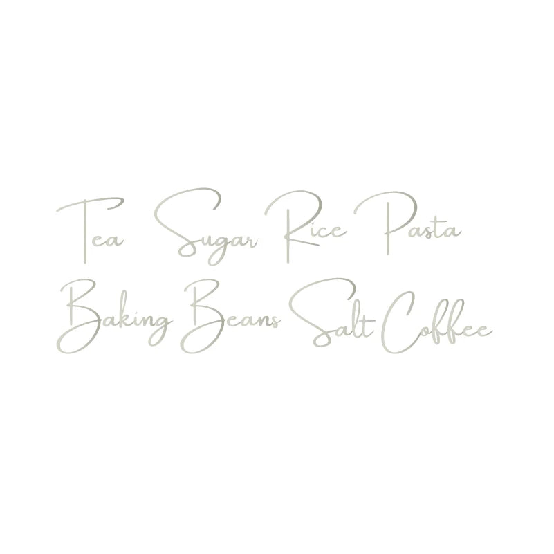Kitchen Canister Labels Sticker Set | Waterproof Vinyl Decals for Tea Coffee Sugar lifestyle view