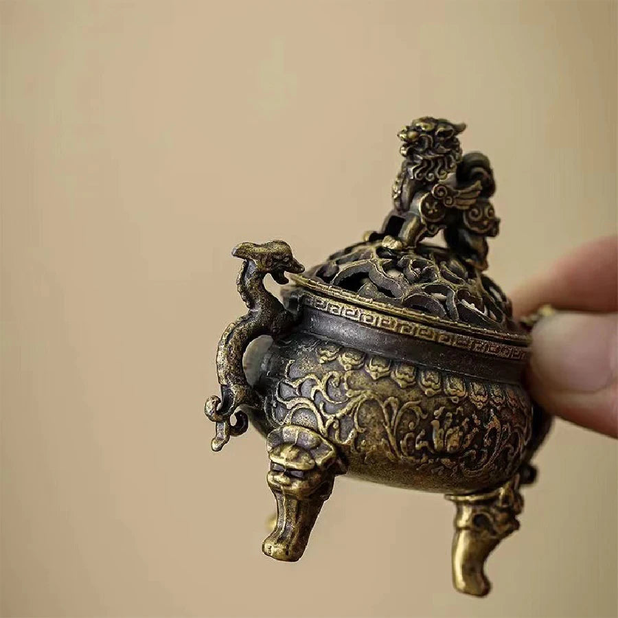 Metal Incense Burner Ornaments | Zen Sandalwood Tower Incense Holder for Home detail view
