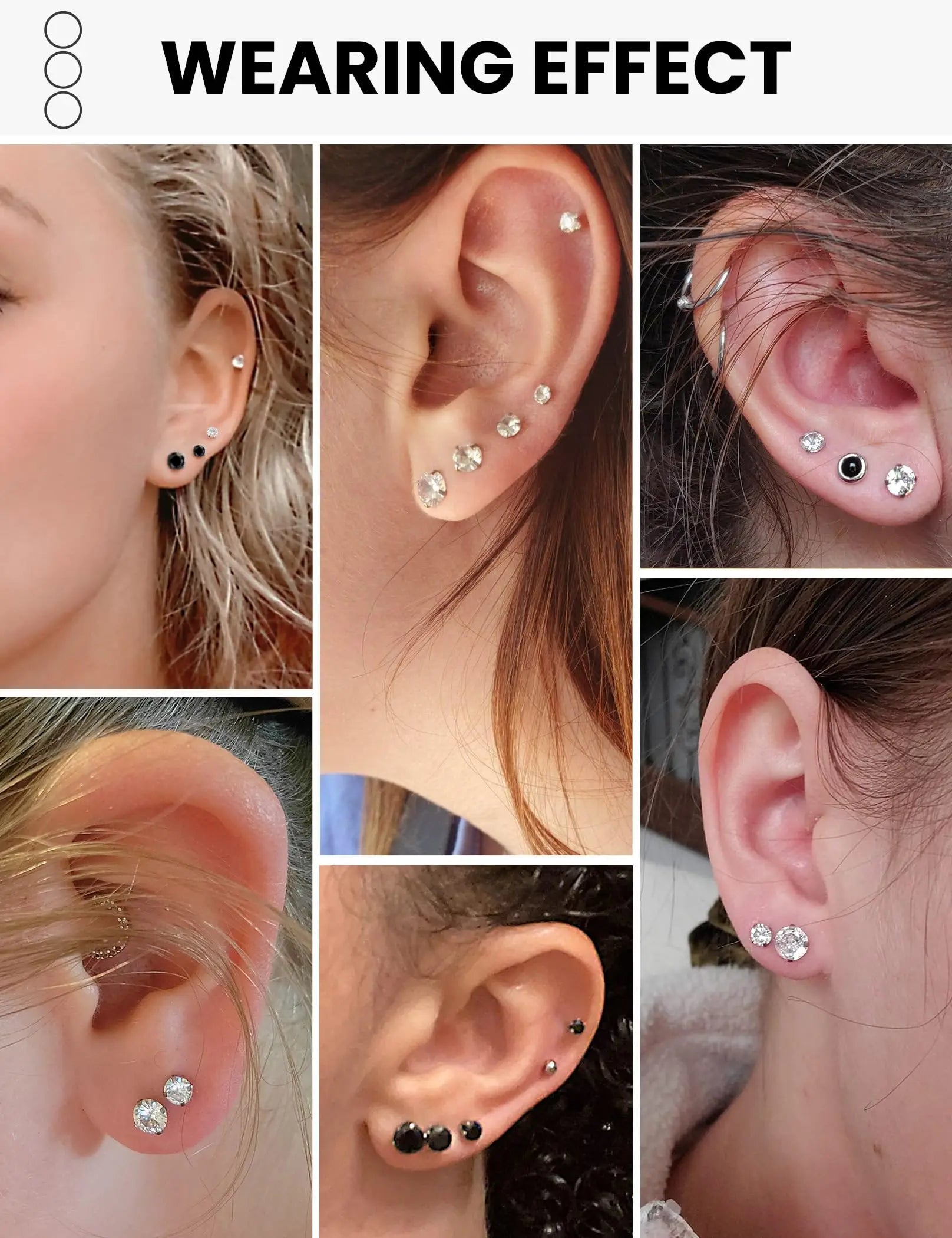 Surgical Steel Earrings Women's Earrings Hypoallergenic Earrings Set Men's Earrings 12 Colors CubicZirconia Studs Earrings