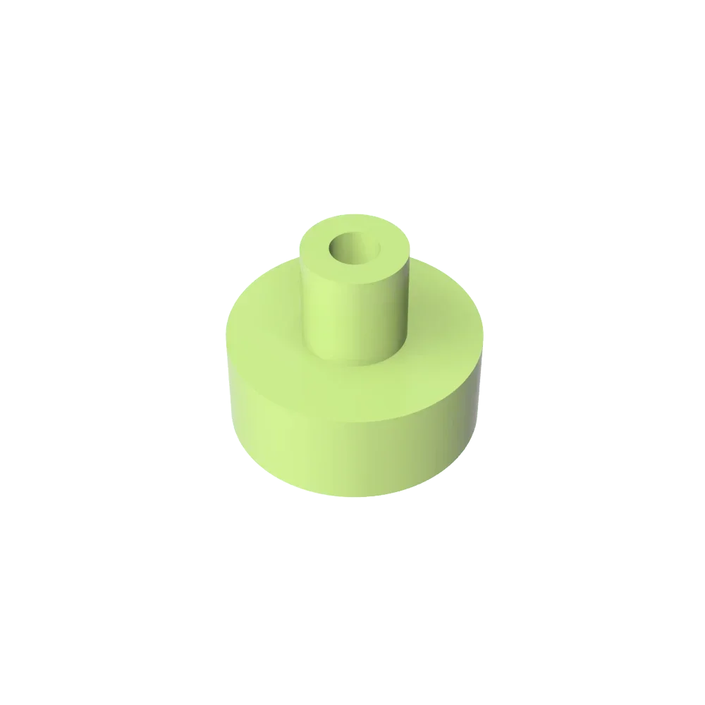 Gobricks Tile Round 1x1 with Bar and Pin Holder | Compatible Building Block close-up view