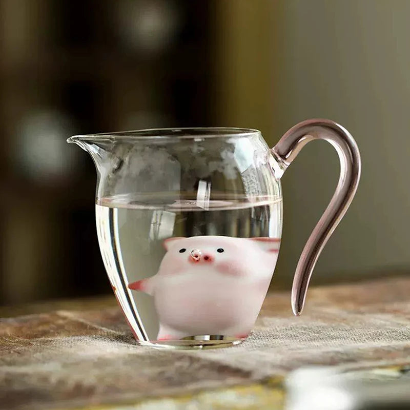 Bubbling Tea Pet Piggy Cartoon Ceramic Mug | Funny Gift alternate view