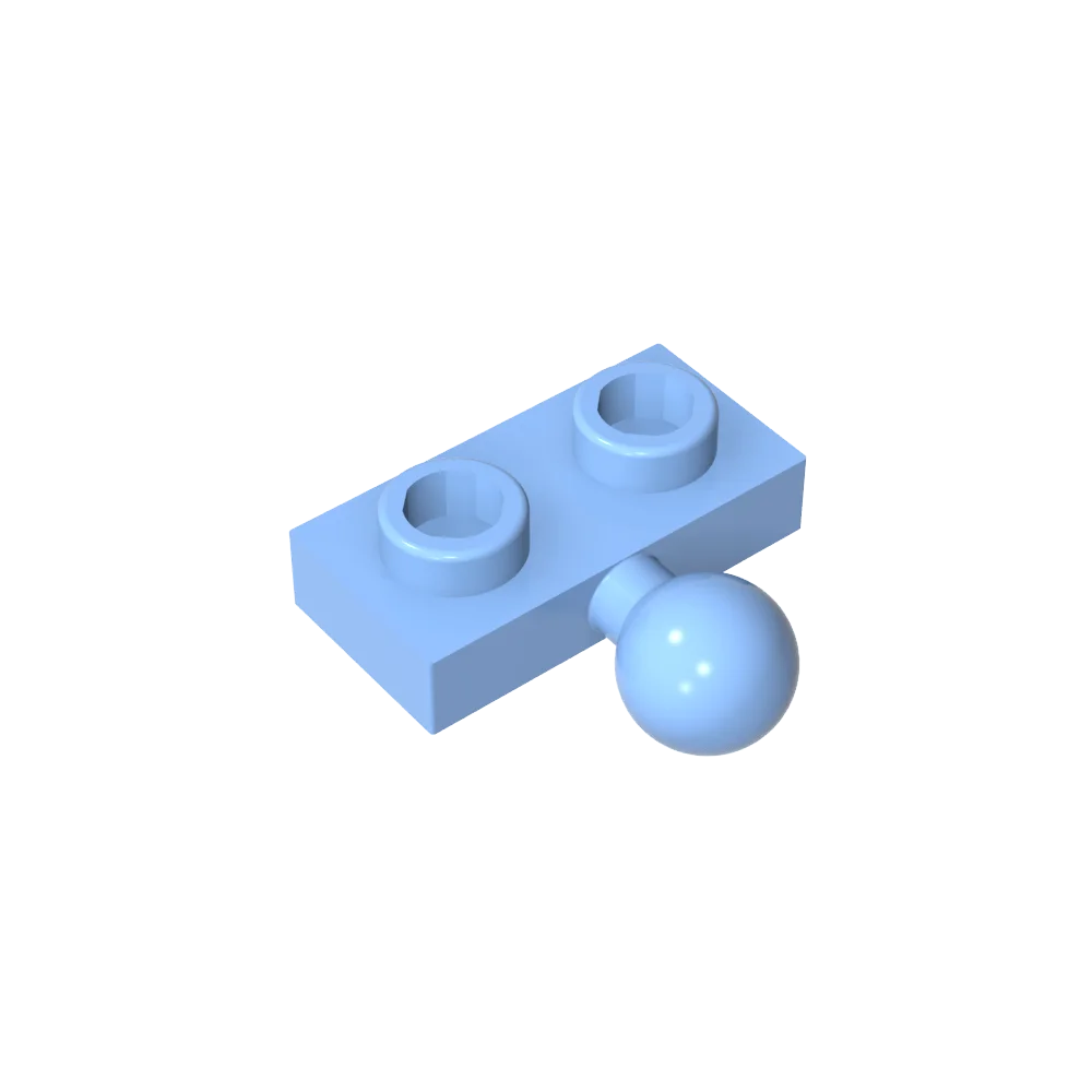 Plate, Modified 1 x 2 with Tow Ball on Side | Gobricks Building Block close-up view