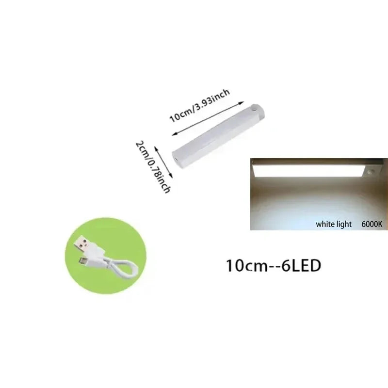 PIR Motion Sensor Rechargeable LED Night Light | Dimmable Magnetic Lamp for Closet Stair detail view