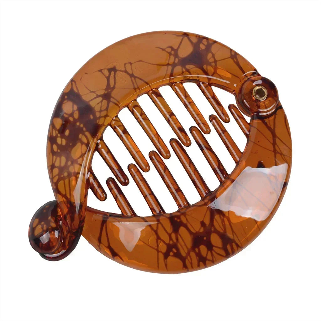 Small Round Shape Ponytail Hair Claw Clip Women Girls Banana Clip Crab Black Brown Ponytail Holder Pro Hair Styling Accessories