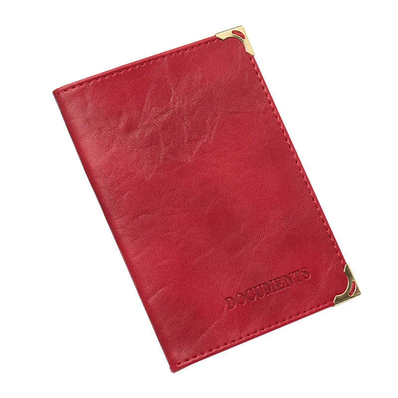 Vintage PU Leather Passport Holder Wallet | Unisex Travel Document Organizer additional angle