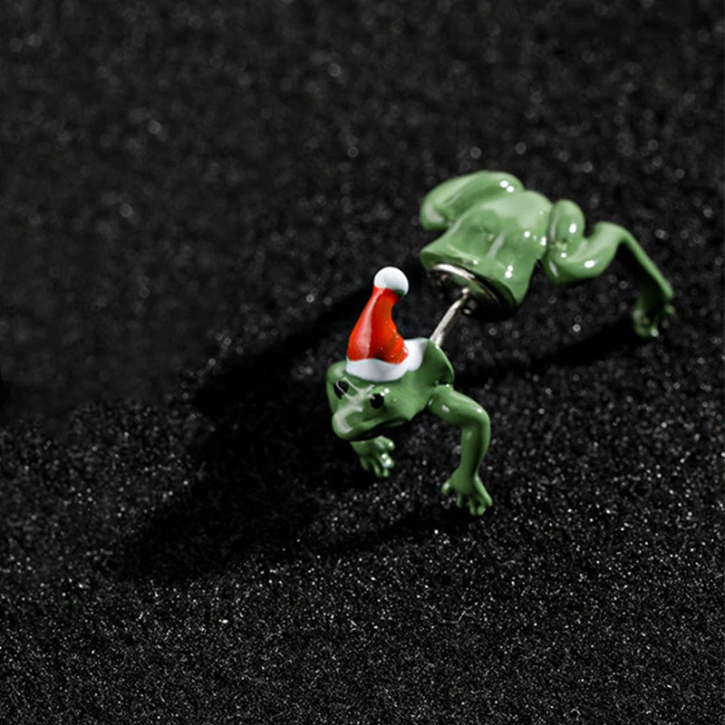 1 Pair Hip-hop Fashion Animal Lizard Frogs Stud Earrings, For New Year Christmas Party Birthday Lovers Gifts