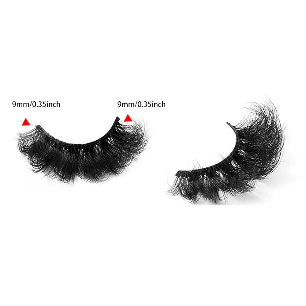 Thick Dramatic Faux Mink Eyelashes | 5 Pairs of Fluffy 3D Lashes for Dramatic Volume close-up view