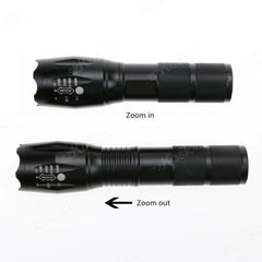 High Power LED Flashlight | Zoomable Aluminum Alloy Camping Torch close-up view