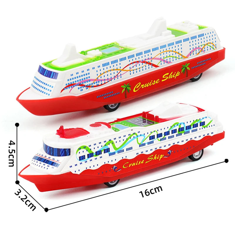 1PC Cruise Boat Ship Model | Pull Back Sliding Steamship Gliding Toy Gift additional angle