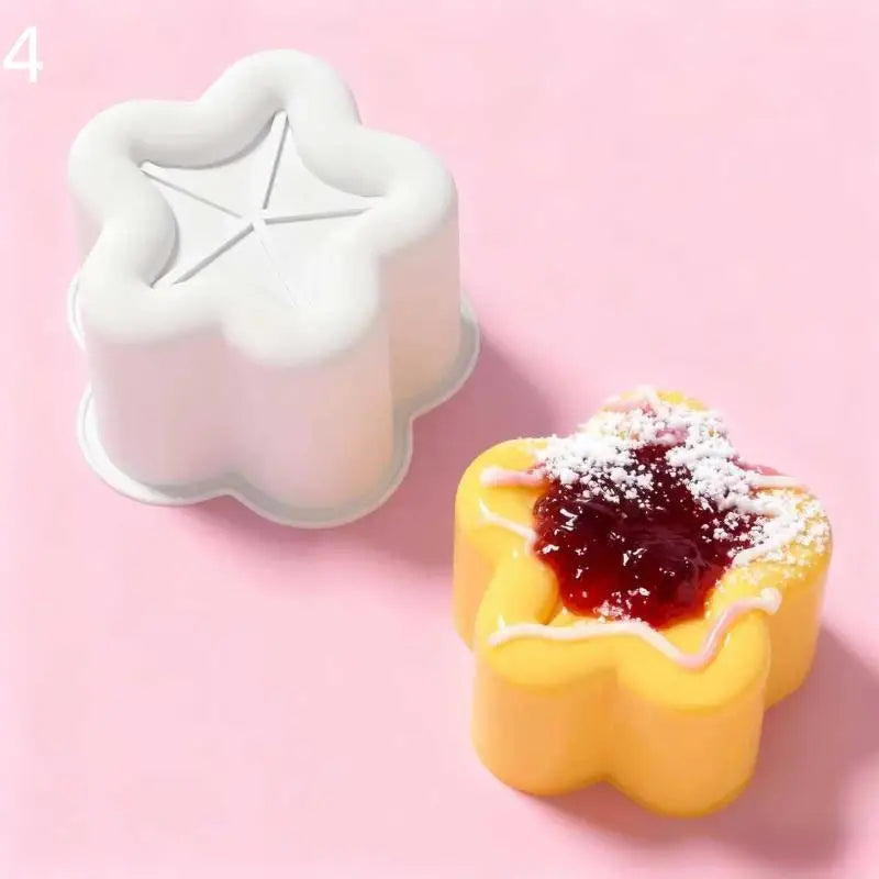 Silicone Mousse Cake Mold Flower Heart Star Shape Kitchen Baking Pudding Cup Chocol additional angle
