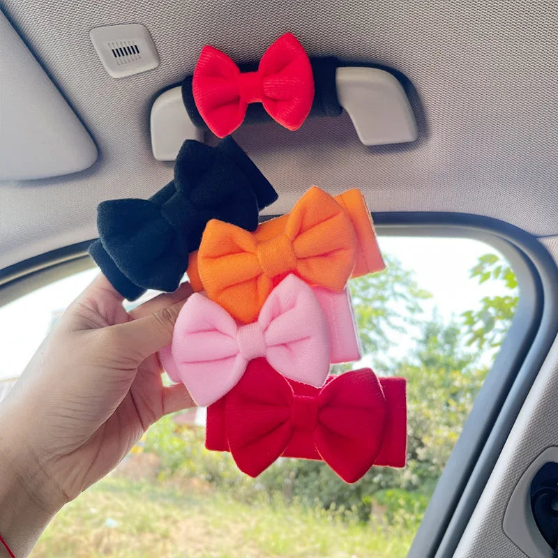 Car Roof Handle Protective Cover Cute Car Decoration Butterfly Bow Roof Armrest Cover detail view