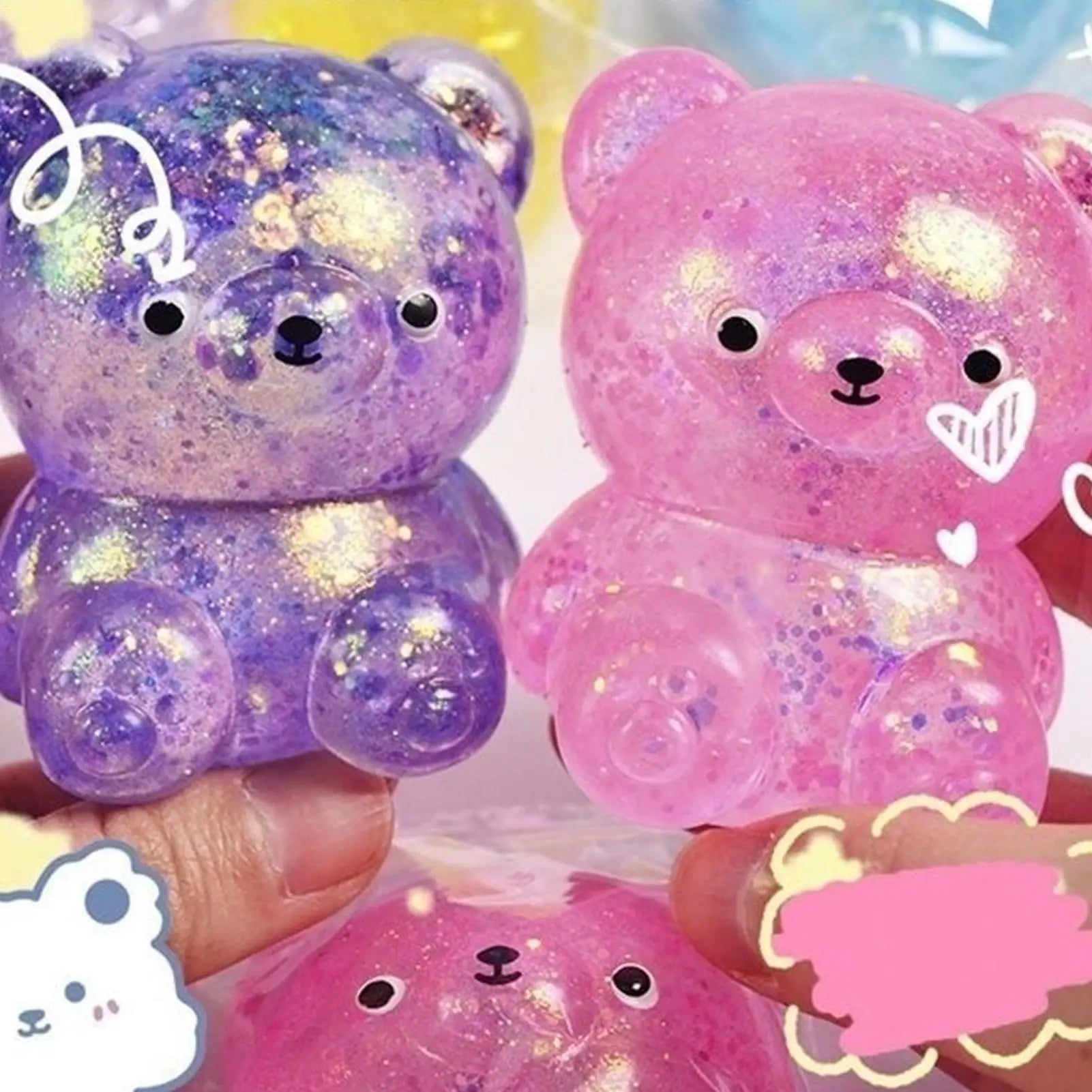 Slow Rising Fidget Bear Toy | Cute Squeeze Animal Stress Relief Gift close-up view