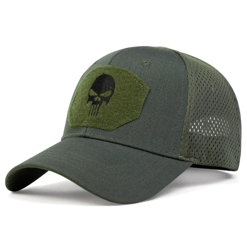 Unisex Skull Baseball Cap | Breathable Mesh Snapback for Outdoor Adventures additional angle