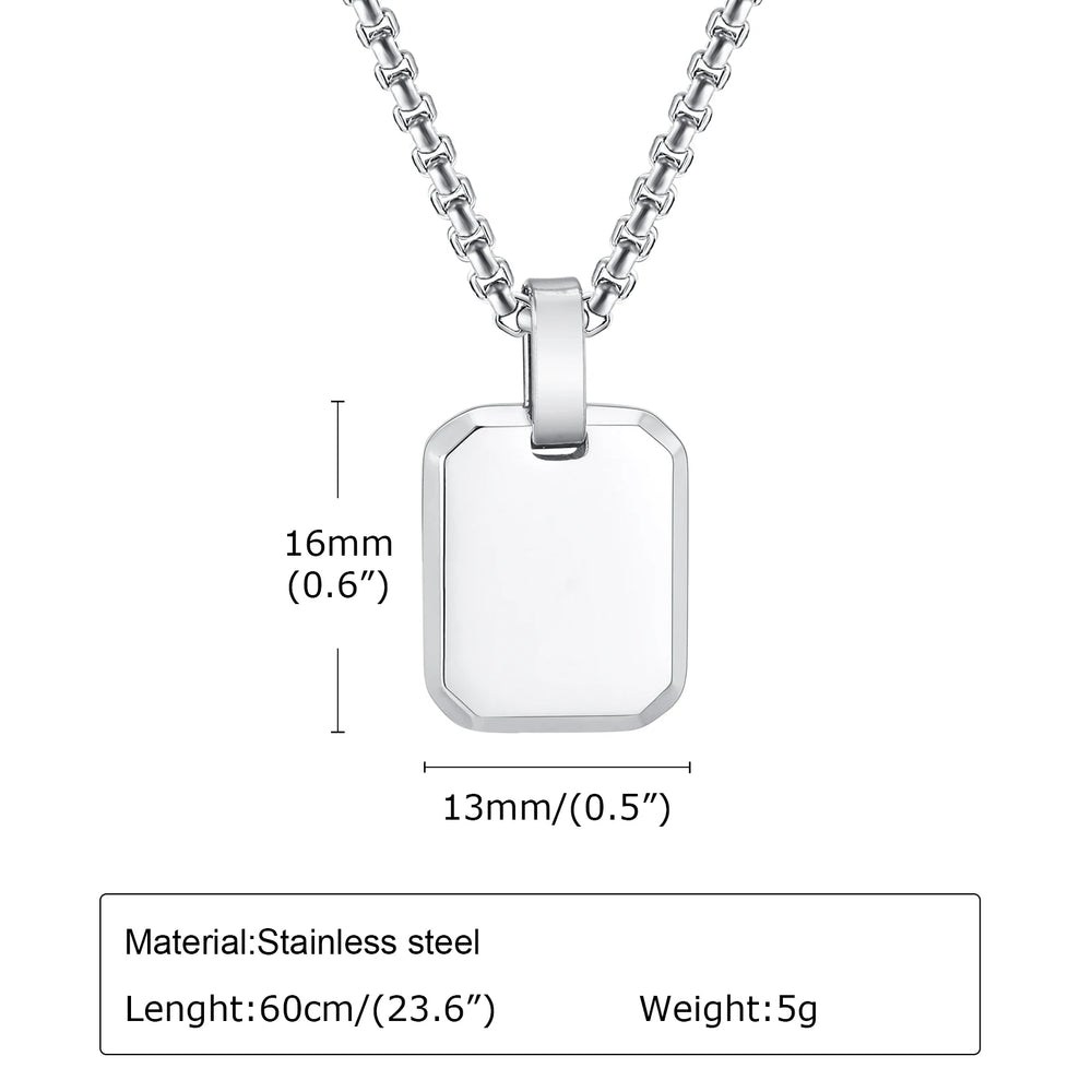 A-Z 26 Letters Stainless Steel Initials Necklace | Waterproof Square Pendant for Me additional angle