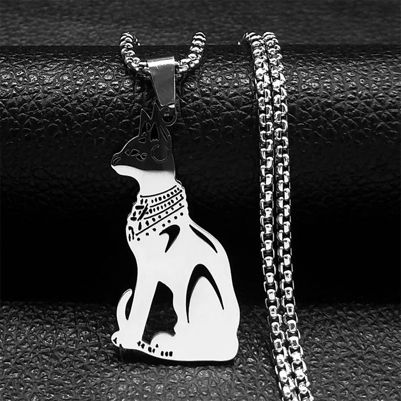 Stainless Steel Ankh Cross Pendant Necklace | Gothic Symbol of Life Jewelry close-up view