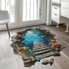 3D Underwater World Wall Stickers | Boys Room Ocean Decor Set detail view