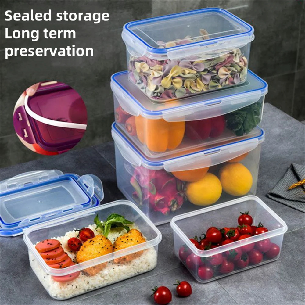 Sealed Storage Box with Lid | Rectangular Plastic Crisper for Kitchen and Refrigerato alternate view