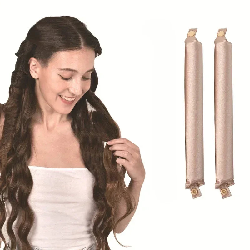 Heatless Hair Curler Set | Satin Flexi Rods for Overnight Curls lifestyle view