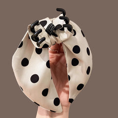 Black And White Polka Dot Bow Hair Clip for Women Elegant Daily Wear Ponytail Clip Fashion Girls Shark Clip Hair Accessories