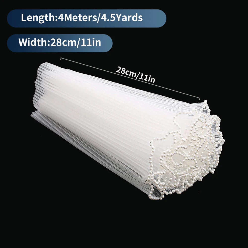 Pink Wedding Season Floral Packaging Kit: Pearl-Edged Wrapping Paper, Mesh, and Netting , Perfect for Valentine's Day, Weddings