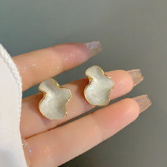Abstract Alien White Color Cloud Irregular Stud Earring alternate view