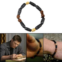 Movie Supernatural Dean Winchester Jensen Ackles Skull Bracelets Bangles Prop Replica alternate view