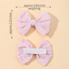 4Pcs/Set Sweet Hair Bows Hair Clip Children Lovely Bowknot Hair Pins for Baby Girls Hair Accessories Print Hollow Hairgripe Gift