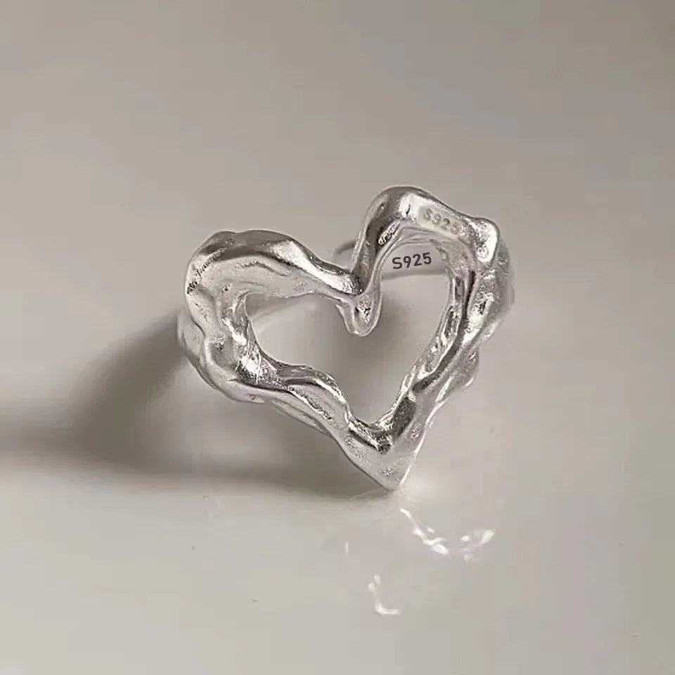 VENTFILLE 925 Sterling Silve Flower Ring for Women Gift Hollow Out Design Retro Hip additional angle