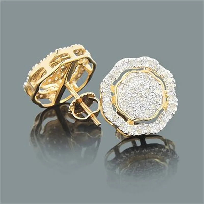 Square Cubic Zirconia Stud Earrings | Vintage Style for Women and Men alternate view