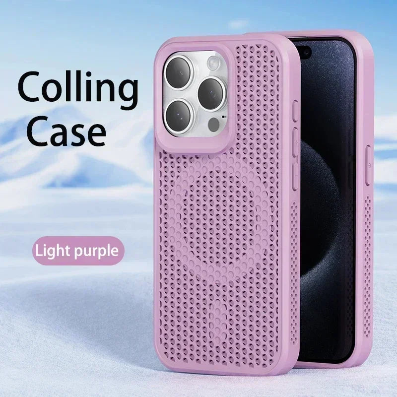 Cooling Heat Dissipation Phone Case For iPhone 17 18 16 15 14 13 12 11 Pro Max Breatha close-up view
