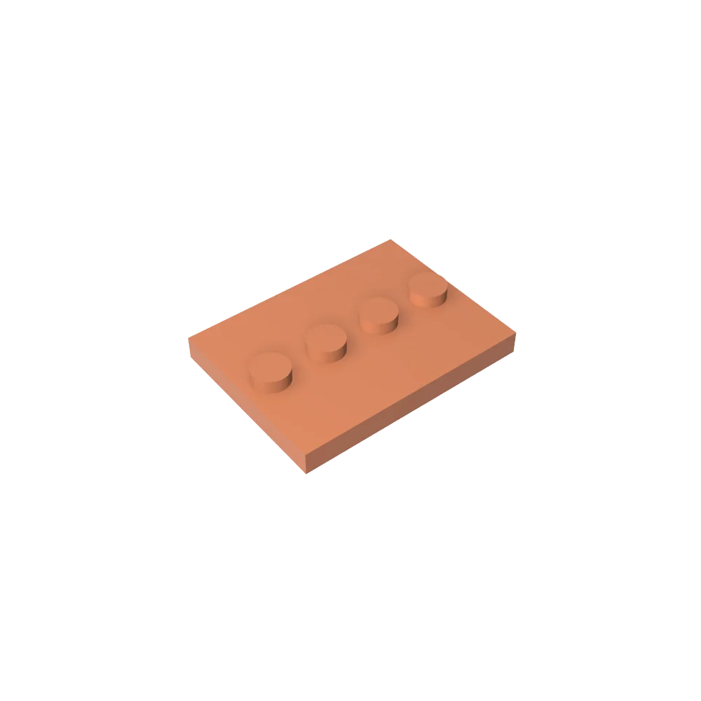 Gobricks GDS-980 Tile, Modified 3 x 4 with 4 Studs in Center | Compatible Building Bl alternate view