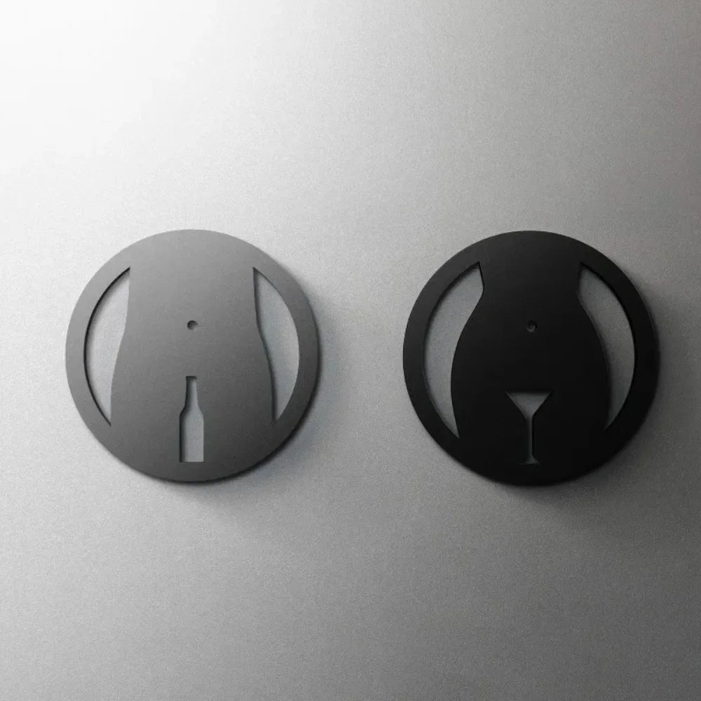 CIFBUY Acrylic 3D WC Toilet Door Sign Modern Self-Adhesive Salon Restaurant Hotel M additional angle
