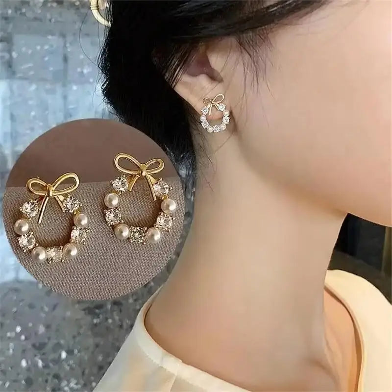 Korean Fashion Seven Star Zircon Earrings | Luxury Crystal Stars Stud Earrings alternate view
