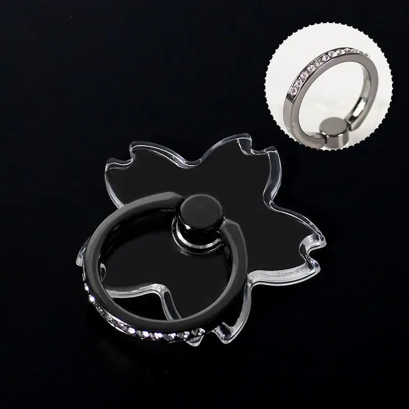 Transparent Cell Phone Ring Holder Stand 360°Degree Rotation Clear Finger Grip Kicksta close-up view