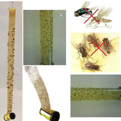 4Pcs/set Sticky Fly Ribbons Roll Double Sided Flies Paper Strips | Insect Bug Home Glu close-up view