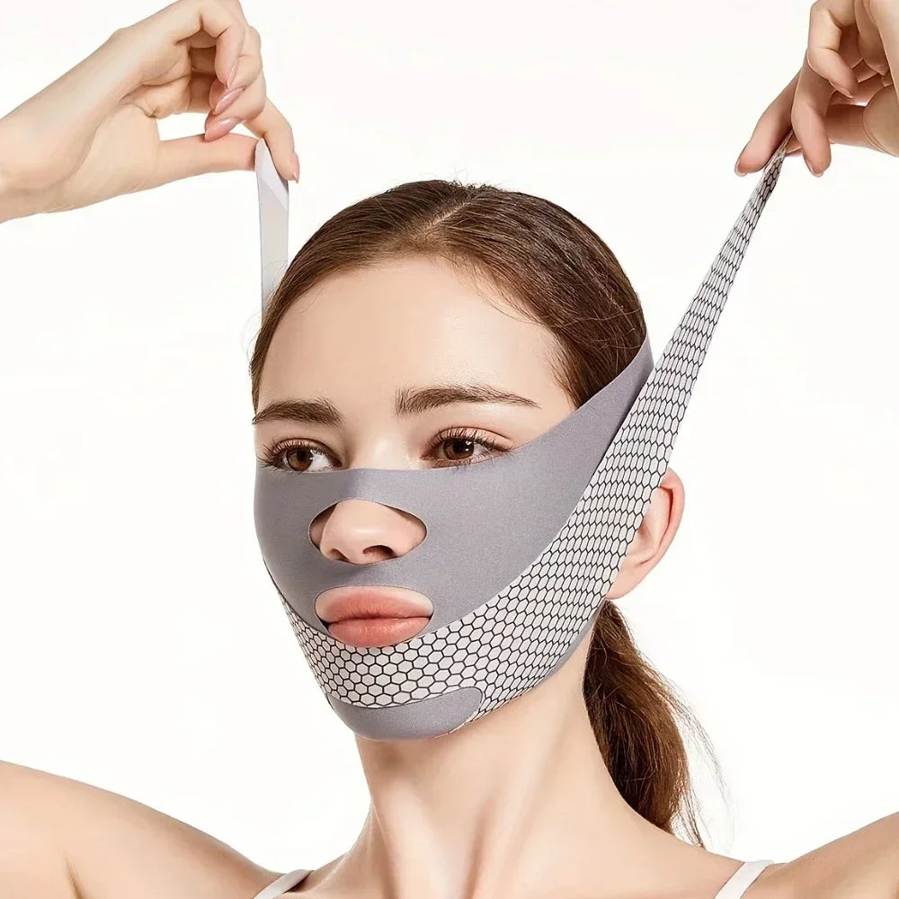 Face Slimming Bandage V Line Face Shaper Double Chin Reducer Face Lifting Belt Anti W lifestyle view