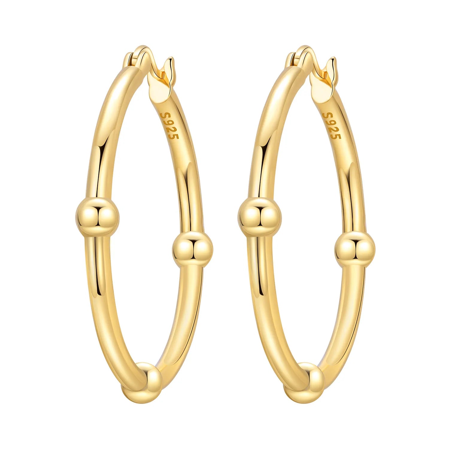 Original 925 Sterling Silver Planet Starlight Earrings Fashion 18K Gold Hoop Earring for detail view